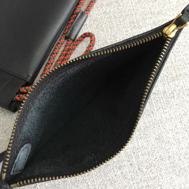 Gucci Print Leather Vintage Logo Drawstring Small Backpack Bag 523586 Black 2018