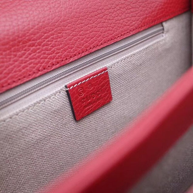 Gucci Interlocking G Buckle Chain Leather Shoulder Large Bag 510303 Red 2018
