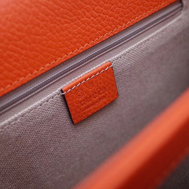 Gucci Interlocking G Buckle Chain Leather Shoulder Large Bag 510303 Orange 2018