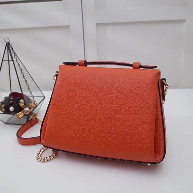 Gucci Interlocking G Buckle Chain Leather Cross Body Bag 510302 Orange 2018