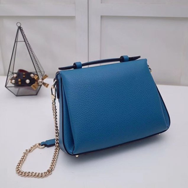 Gucci Interlocking G Buckle Chain Leather Cross Body Bag 510302 Cyan 2018