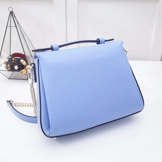 Gucci Interlocking G Buckle Chain Leather Cross Body Bag 510302 Sky Blue 2018