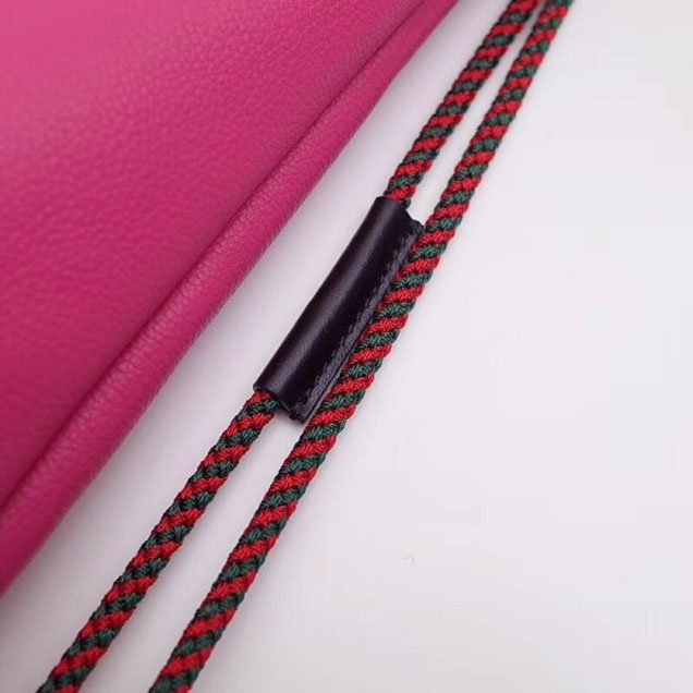 Gucci Print Leather Vintage Logo Drawstring Backpack Bag 494053 Fuchsia 2018