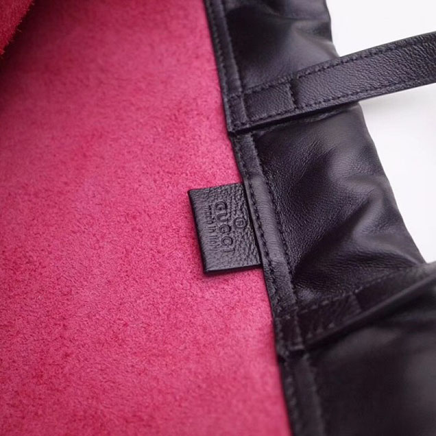 Gucci Print Leather Vintage Logo Drawstring Backpack Bag 494053 Fuchsia 2018