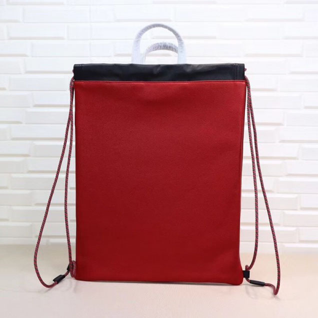 Gucci Print Leather Vintage Logo Drawstring Backpack Bag 494053 Red 2018