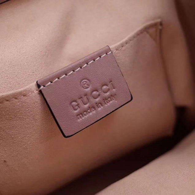 Gucci GG Marmont Matelassé Chevron Leather Backpack Bag 528129 Nude Pink 2018
