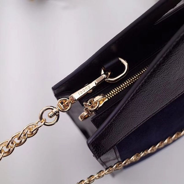 Gucci Suede Ophidia Web Medium Top Handle Tote Bag 512957 Dark Blue 2018