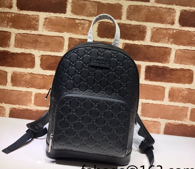 Gucci GG Embossed Leather Backpack Bag 450967 Black 2022