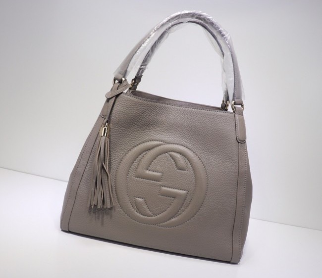 Gucci Interlocking G Leather Medium Top Handle bag 282309 Grey 2022