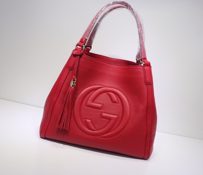 Gucci Interlocking G Leather Medium Top Handle bag 282309 Red 2022