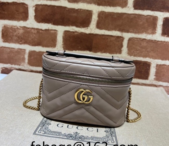 Gucci GG Marmont Leather Mini Top Handle Bag 699515 Dusty Pink 2022