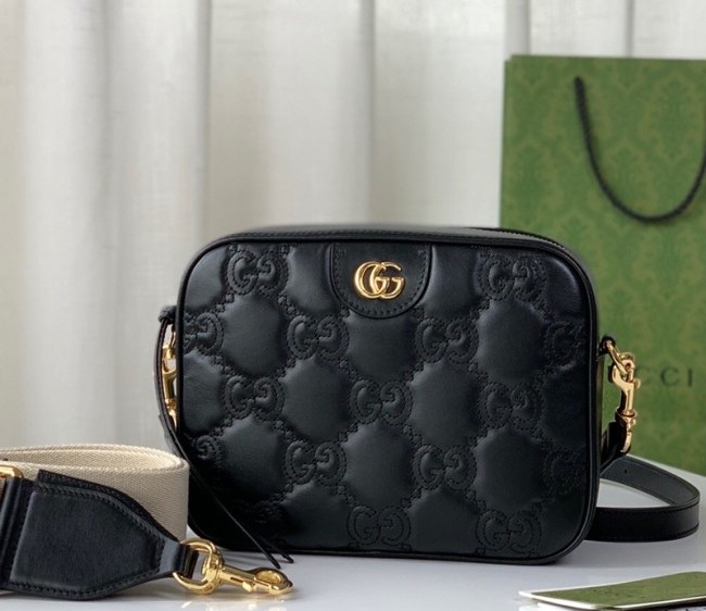 Gucci GG Matelasse Leather Shoulder Bag 702234 Black 2022