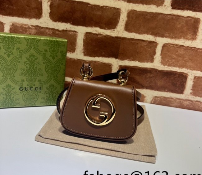 Gucci Blondie Leather Card Case Wallet with Interlocking G 698635 Dark Brown 2022