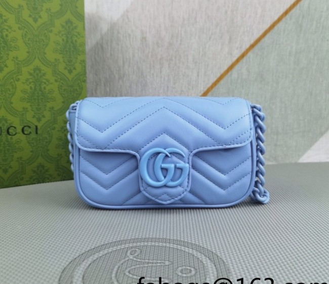 Gucci GG Marmont Belt bag 699757 Light Blue 2022