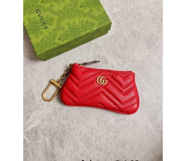 Gucci GG Marmont Leather Key Case 671773 Red 2022