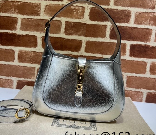 Gucci Jackie 1961 Leather Small Hobo Bag 636709 Silver 2022