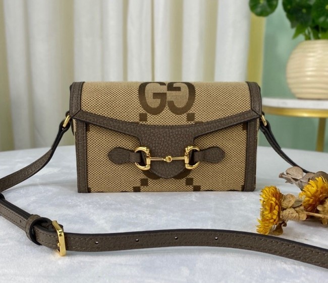 Gucci Horsebit 1955 Maxi-GG Canvas Mini Bag 699296 Camel 2022