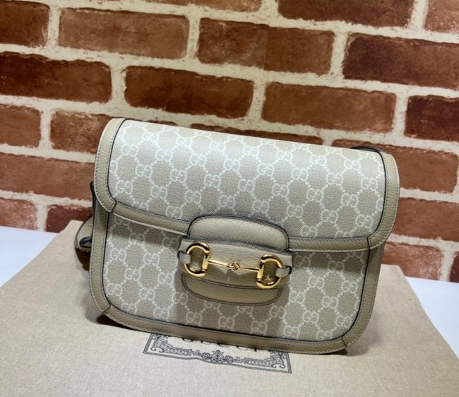 Gucci Horsebit 1955 GG Canvas Small Bag 602204 Beige/White 2022