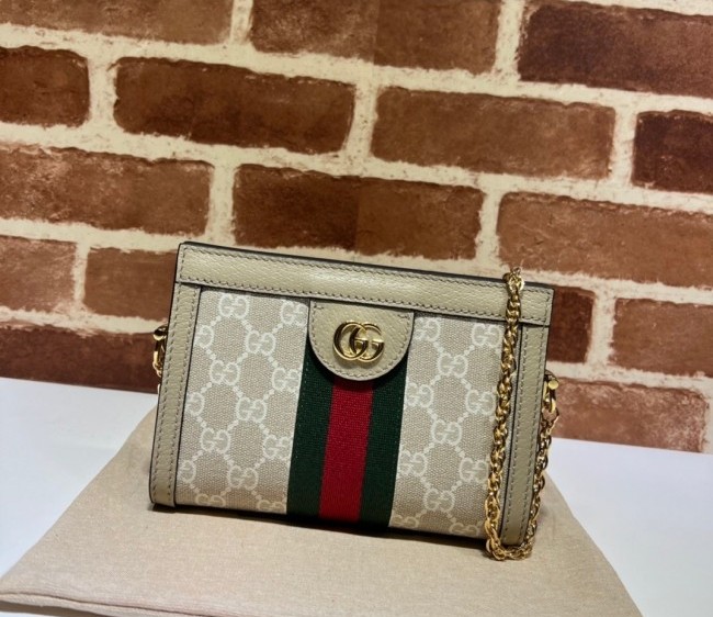 Gucci Ophidia GG Canvas Chain Mini Bag 602676 Beige/White 2022