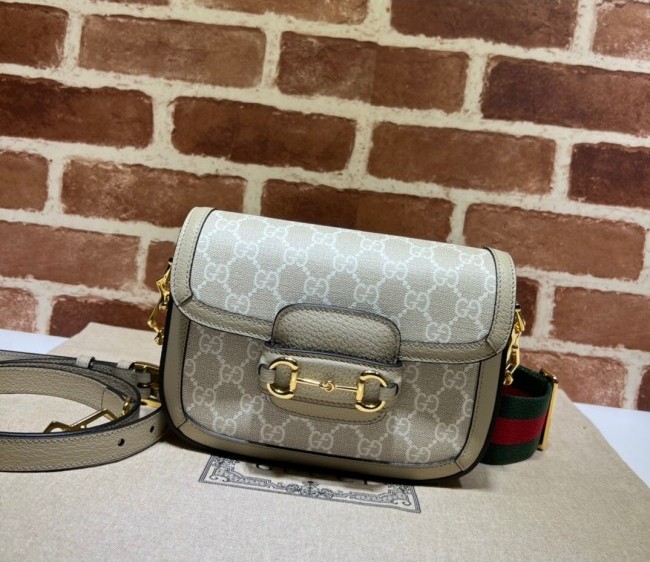 Gucci Horsebit 1955 GG Canvas Mini Bag 658574 Beige/White 2022