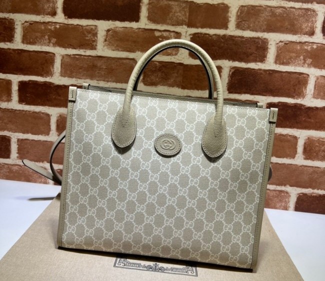 Gucci GG Canvas Small Tote Bag ?659983 Beige/White 2022