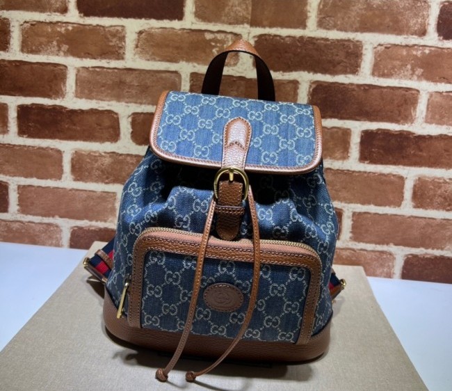 Gucci Denim Backpack with Interlocking G 674147 Blue 2022