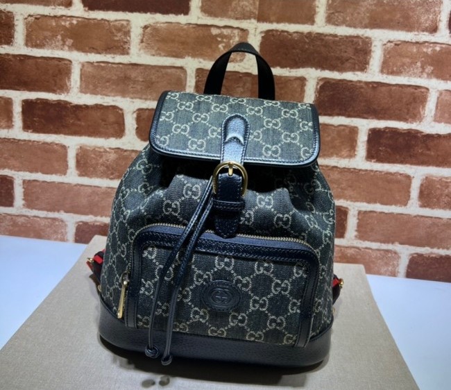 Gucci Denim Backpack with Interlocking G 674147 Black 2022