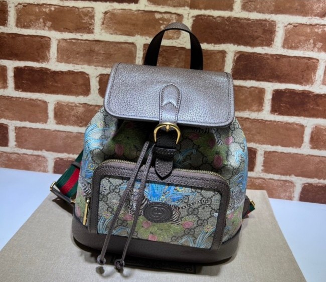 Gucci Print Canvas Backpack with Interlocking G 674147 Brown 2022