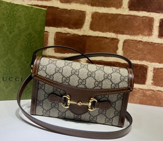 Gucci Horsebit 1955 GG Canvas Mini Bag 699296 Brown 2022