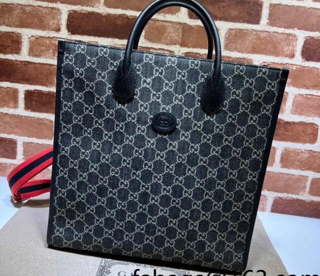 Gucci GG Denim Tote Bag 674155 Black 2022