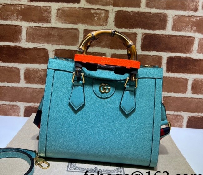 Gucci Diana Leather Small Tote Bag ?702721 Light Blue 2022