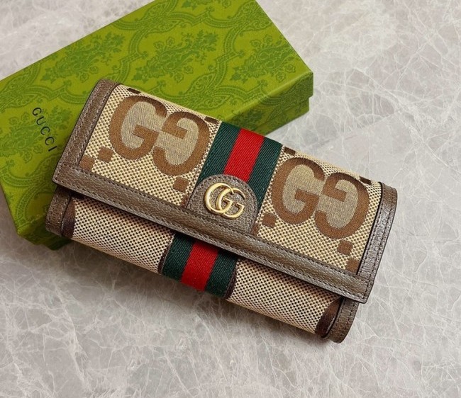 Gucci Jumbo GG Continental Wallet 523153 Camel Brown 2022