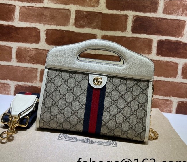 Gucci Ophidia GG Canvas Small Tote Bag with Web 693724 White 2022