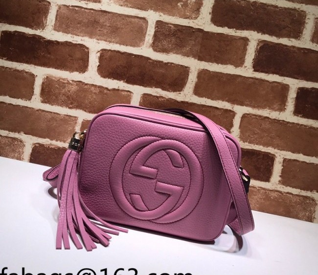 Gucci Soho Small Leather Interlocking G Tassel Disco Camera Bag 308364 Fuchsia Pink 2019