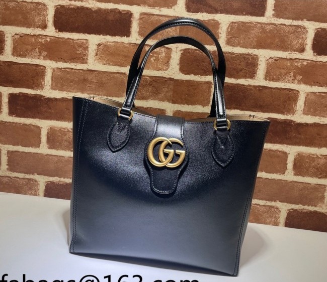 Gucci Leather GG Small Tote Bag 652680 Black 2022