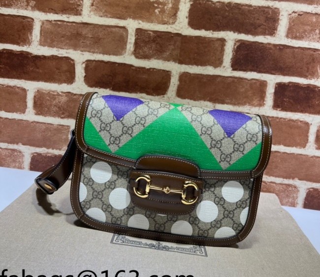 Gucci Horsebit 1955 Geometric Print GG Canvas Shoulder Bag 602204 2022