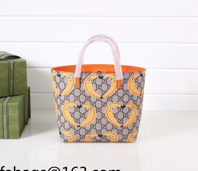 Gucci Children's GG Canvas Tote Bag with Banana Print 410812 Orange 2022 13