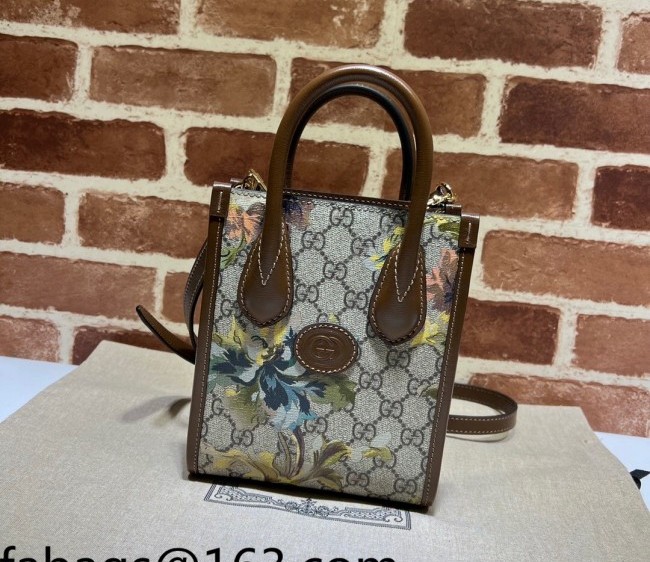 Gucci Tiger GG Canvas Mini tote Bag with carnation Print 671623 2022