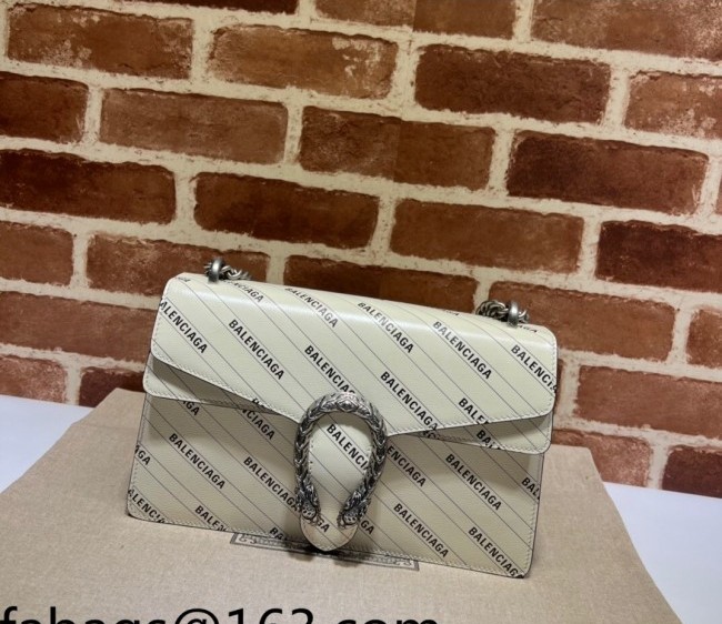 Gucci x Balenciaga Print Leather Dionysus Small Shoulder bag 400249 White 2022