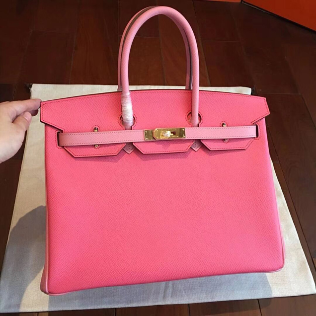 Hermes Birkin Bag 35cm Pink Togo Leather Gold Hardware