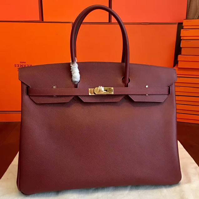 Hermes Birkin Bag 40cm Bordeaux Epsom Leather Gold Hardware