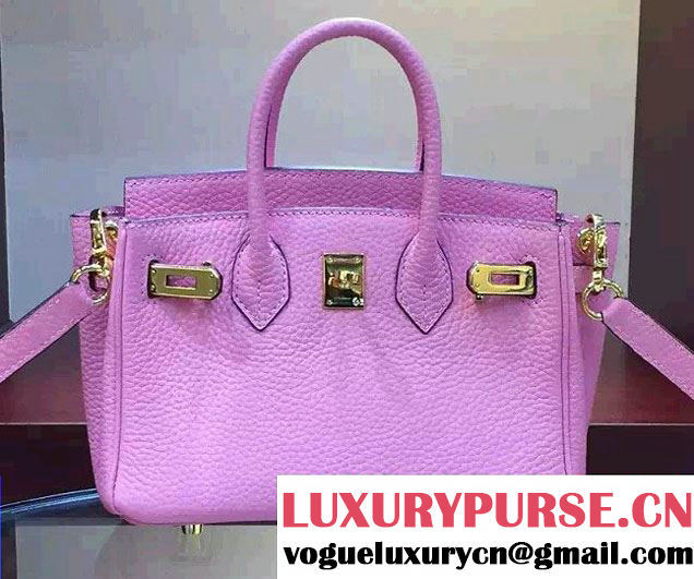 Hermes Togo Leather Birkin 20cm Mini Bag Pink 2016