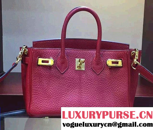 Hermes Togo Leather Birkin 20cm Mini Bag Red 2016