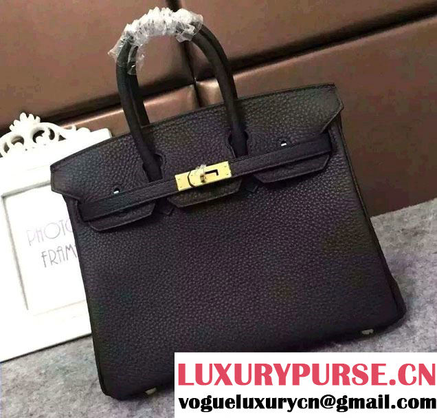 Hermes Mini Birkin 25cm Bag in Original Togo Leather Bag Black