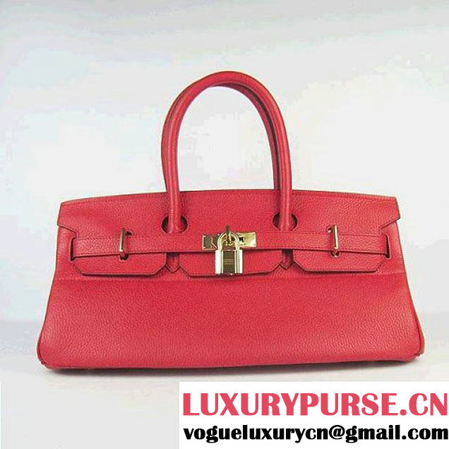 Hermes Birkin 6109 Togo Leather Bag Red 42cm Gold