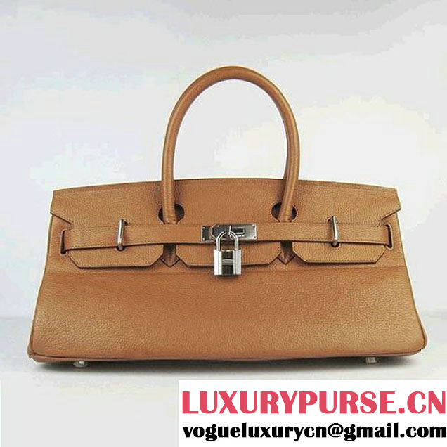 Hermes Birkin 6109 Togo Leather Bag Brown 42cm Silver