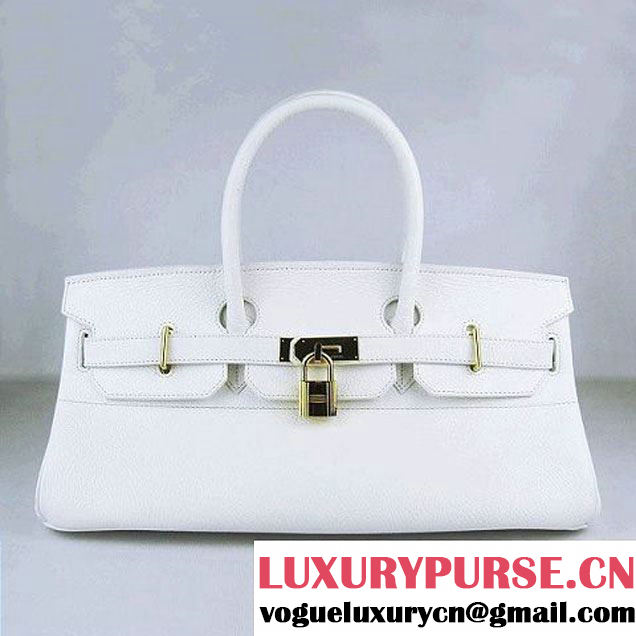 Hermes Birkin 6109 Togo Leather Bag White 42cm Gold