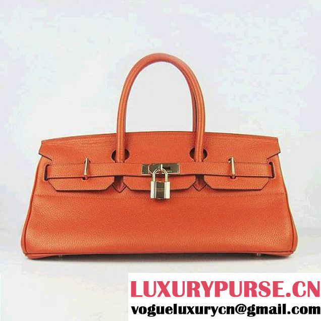 Hermes Birkin 6109 Togo Leather Bag Orange 42cm Gold