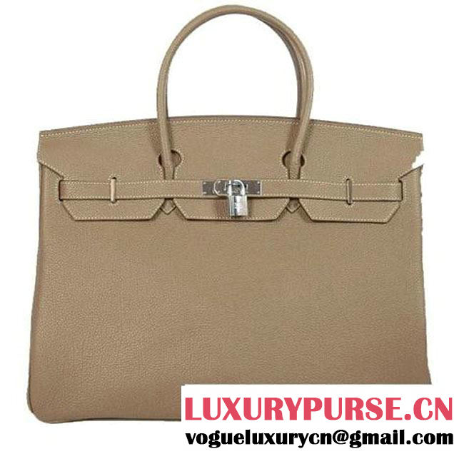 Hermes Birkin 40CM Togo Leather Tote Bag H40 Dark Grey Silver