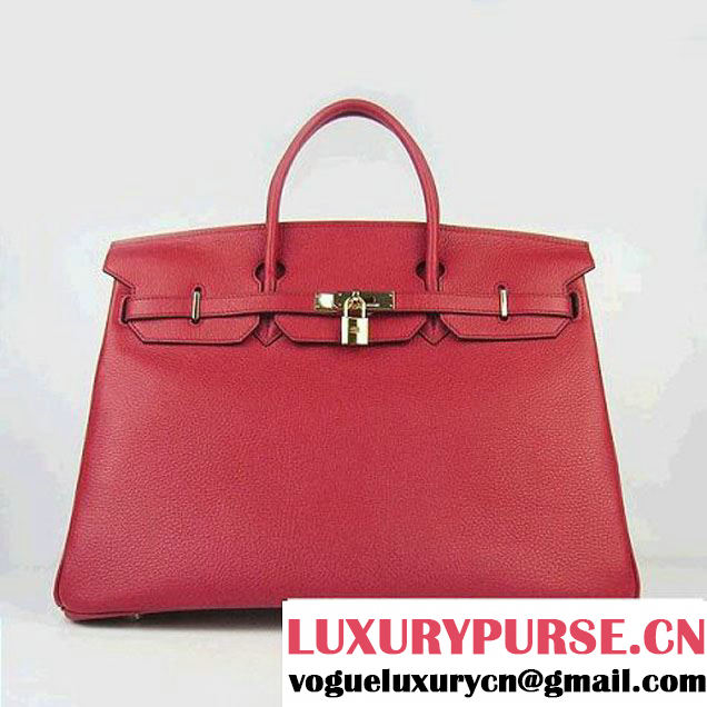 Hermes Birkin 40CM Togo Bag Red 6099 Gold